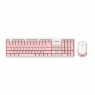Combo Philips, teclado y mouse inalámbrico, varios colores Rosa