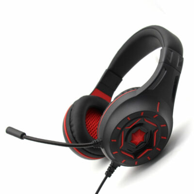 Audífono Gamer KDMC con micrófono ROJO