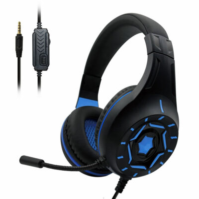 Audífono Gamer KDMC con micrófono AZUL