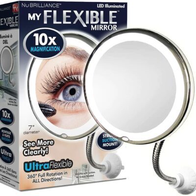 Espejo de maquillaje aumentador flexible