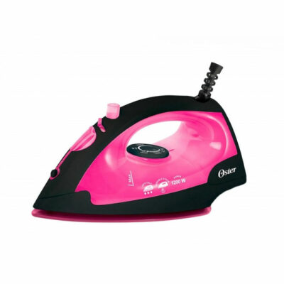 Plancha Oster Eléctrica, Suela Antiadherente 1200 W colores Rosa