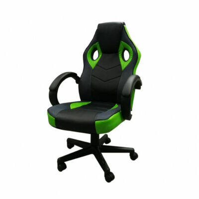 Silla de oficina Gamer negra con verde