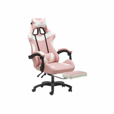 Sillas gamer rosada, doble almohada