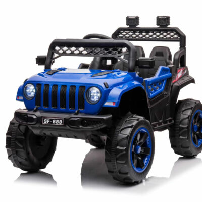 Carro a batería jeep 3550008-2R con parachoques Azul