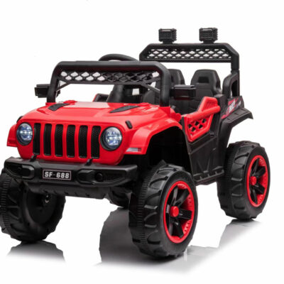 Carro a batería jeep 3550008-2R con parachoques Rojo