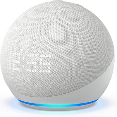 Amazon Echo dot 5ta gen con reloj BLANCO