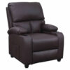 Sillon Sofá reclinable Santos de cuero, elegante CAFÉ