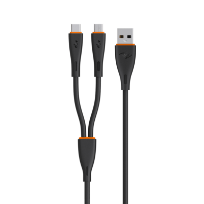 Cable Itel X21 2 en 1 Tipo C + Micro USB 1m