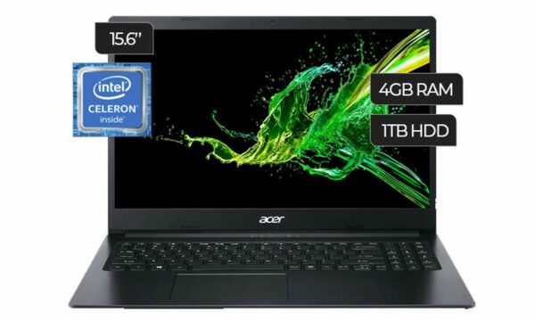 Laptop Acer Aspire 3, Intel, 1tb disco, 4gb, UHD 600, wcam, bt