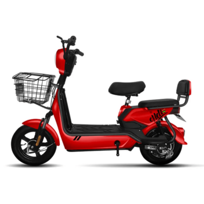 Bicicleta eléctrica doble asiento 500w rojo
