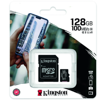 Micro sd Kingston 128gb micro SDHC, 100mb-s con adaptador