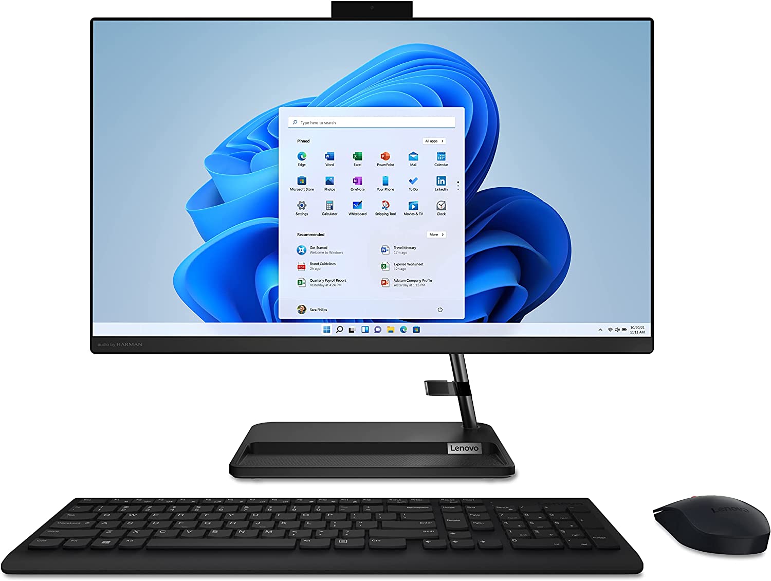 Lenovo All in One Core i5 11va 24pulg touch, 1tb, 256gb ssd, 16gb