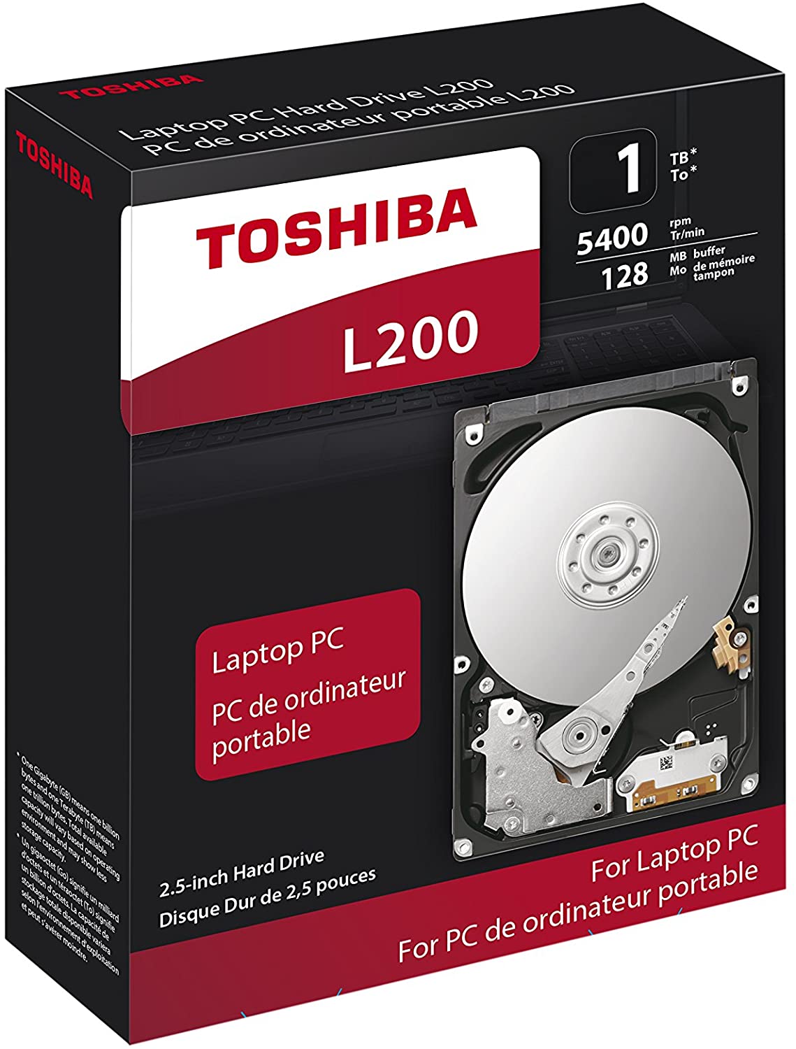 Disco duro interno Toshiba 1tb 2.5HDWL para laptop 1 TB