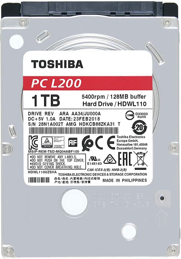 Disco duro interno Toshiba 1tb 2.5HDWL para laptop 1 TB