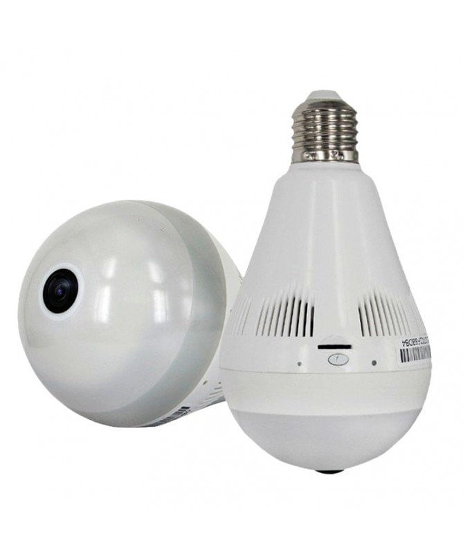 FOCO LED CAMARA ESPIA IP 360 GRADOS WIFI MONITOREO CELULAR