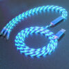 Cable cargador triple con luz