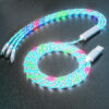 Cable cargador triple con luz