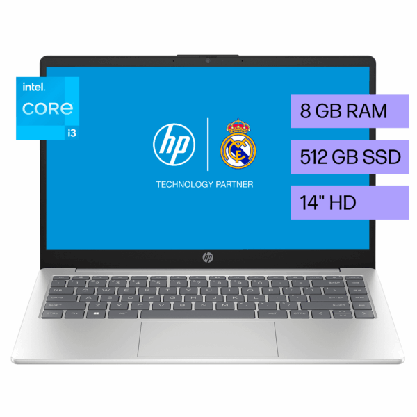 Laptop HP 14-EP0026LA Intel Core i3-1215U 8Gb 512Gb-SSD 14" HD FreeDOS Silver