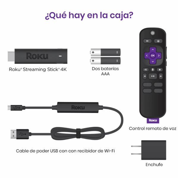 Roku stick 4K con control remote de voz