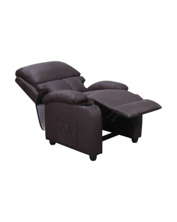 Sillon Sofá reclinable Santos de cuero, elegante CAFÉ