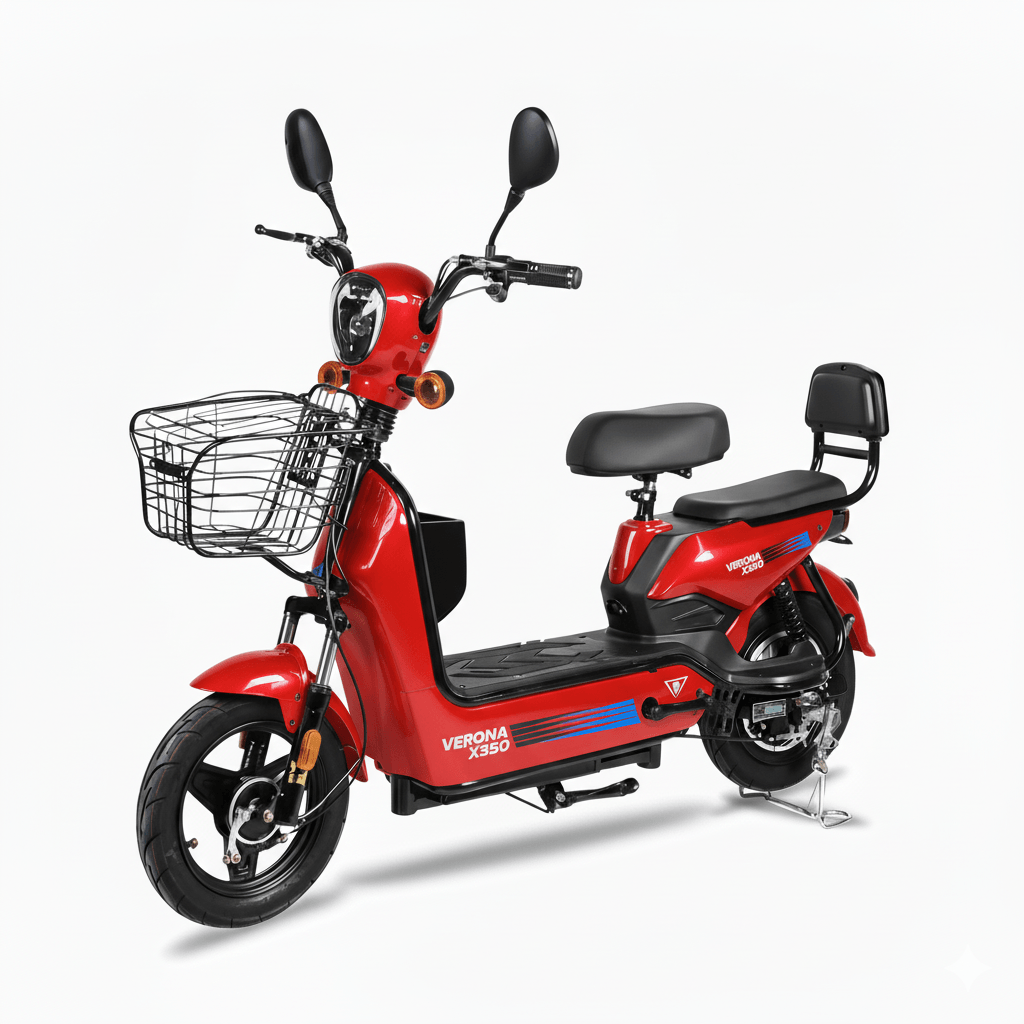 Bicicleta eléctrica 350W ENV JY ROJO