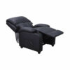 Sillon Sofá reclinable Santos de cuero, elegante negro