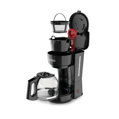 CAFETERA BLACK DECKER-12 TAZAS-SISTEMA GOTEO-BOTON ENCENDIDO Y APAGADO-NEGRA