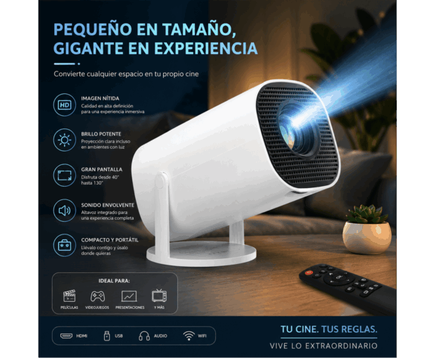 Proyector Proview E100 | AC, Wi-Fi, HDMI, LCD Proyector ENV Proview E100