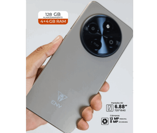 Celular ENV Note 16 | 128 GB, 4 GB RAM, Negro DORADO