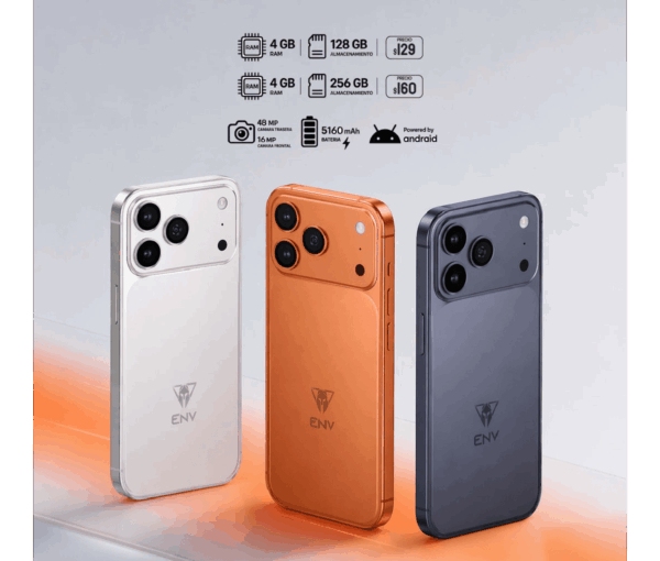 CELULAR ENV NEO PRO MAX BUNDLE EDITION 4GB +20GB Expandible + 128GB CON AUDIFONO NARANJA