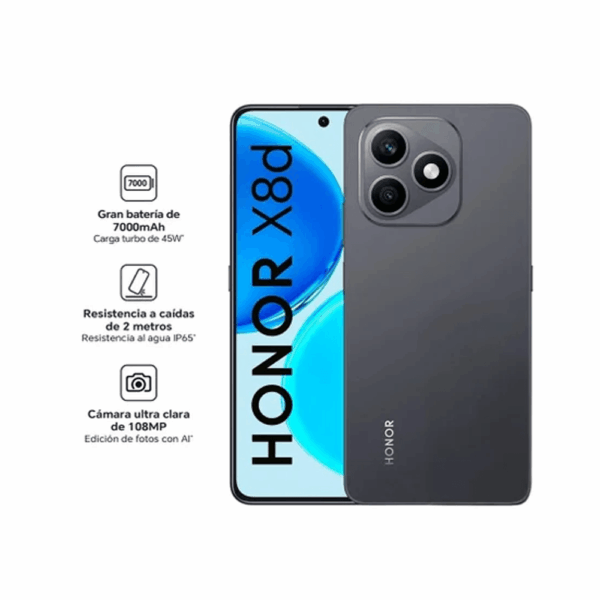1CHON9338_4.png Celular Honor X8D | 8 GB RAM, 512 GB, Gris NEGRO