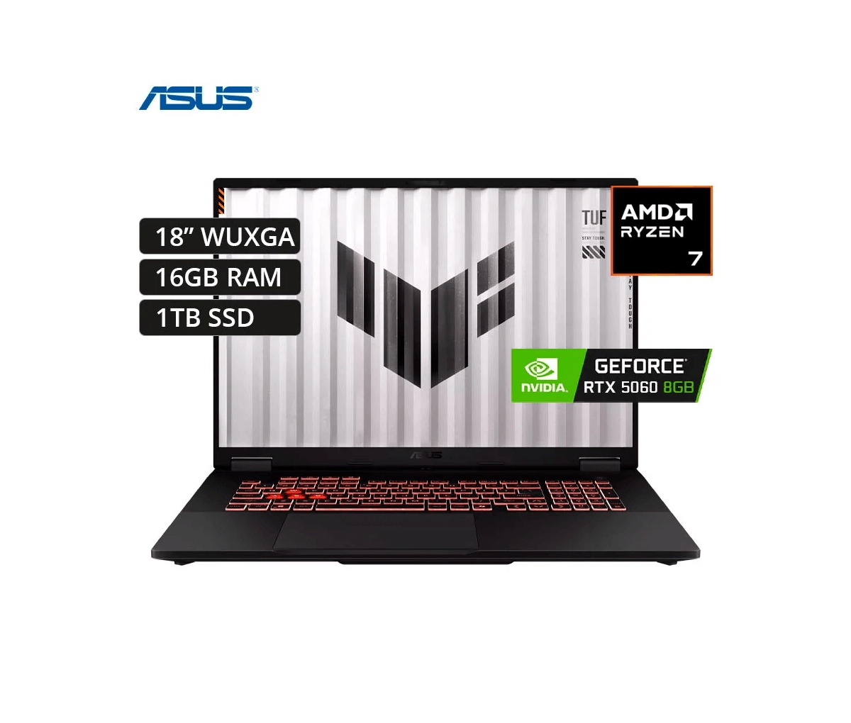 Laptop Amd Ryzen 7 260, 16GB+1tb+ 18FHD 144GHZ, RTX 5060 8GB