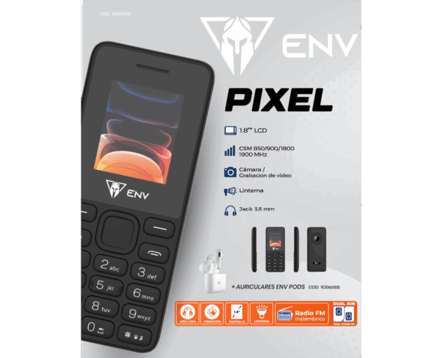 Celular ENV Pixel 2G | Negro | DUAL SIM NEGRO