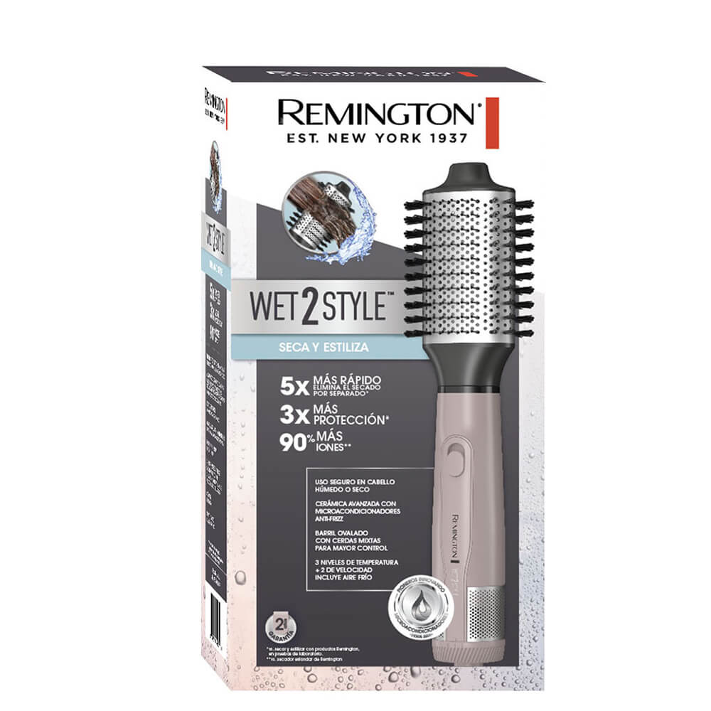 CEPILLO DE AIRE REMINGTON WET2STYLE 1200W 3 NIVELES DE TEMPERATURA 2 VELOCIDADES COLOR BLUSH