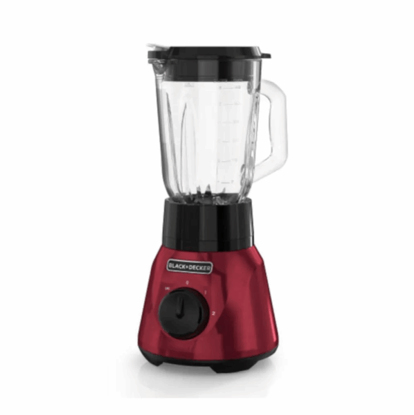 Licuadora tricuadora black decker 800w jarra de vidrio 1.5 lts 2 velocidades+pulso acero inox. roja LICUADORA TRICUADORA BLACK DECKER 800W | 1.5 LTS | ACERO INOX