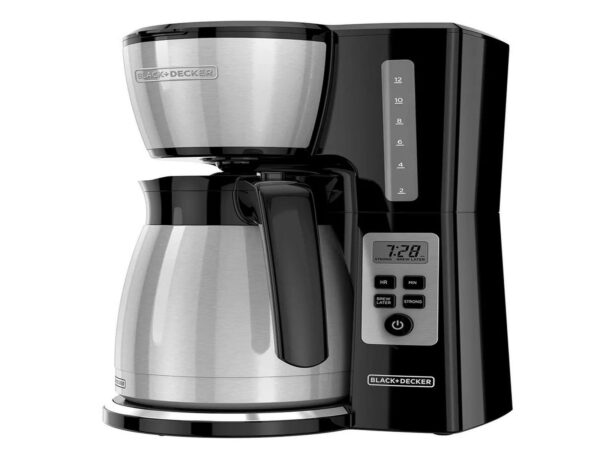 CAFETERA BLACK DECKER 12 TAZAS PROGRAMABLE TERMICA DIGITAL CON JARRA DE ACERO INOX.