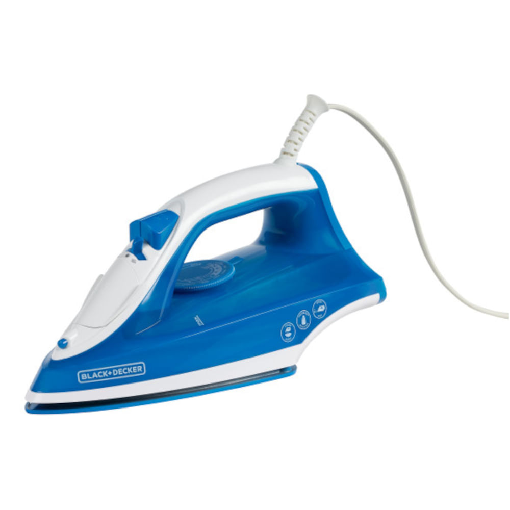 BD-IRBD350.jpg PLANCHA DE ROPA BLACK DECKER- 1200W-ANTIHADERENTE-AUTO CLEAN SUELA CERAMICA AZUL
