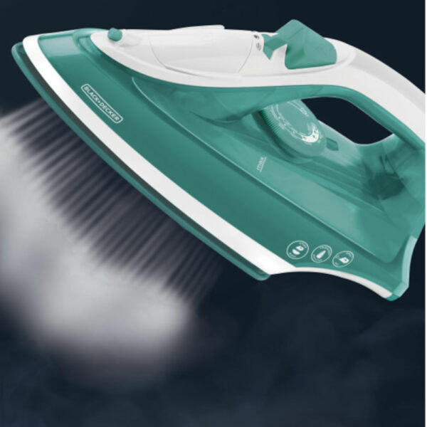 PLANCHA DE ROPA BLACK DECKER- 1200W-ANTIHADERENTE-AUTO CLEAN SUELA CERAMICA VERDE