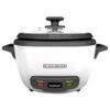 OLLA ARROCERA BLACK DECKER CAPACIDAD 7 TZS CRUDAS 14 TZS COCIDAS 1,2 LTS TAPA VIDRIO MULTIUSOS BLANCA