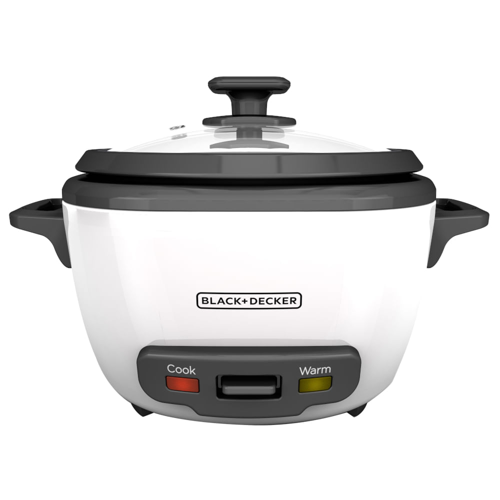 BD-RC514W.jpg OLLA ARROCERA BLACK DECKER CAPACIDAD 7 TZS CRUDAS 14 TZS COCIDAS 1,2 LTS TAPA VIDRIO MULTIUSOS BLANCA