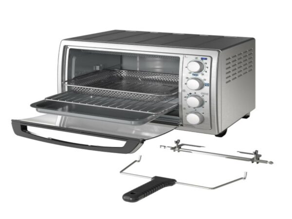 HORNO TOSTADOR AIRFRYER 7 EN 1 BLACK DECKER CON SISTEMA CONVECCION 1500W ACERO INOX.