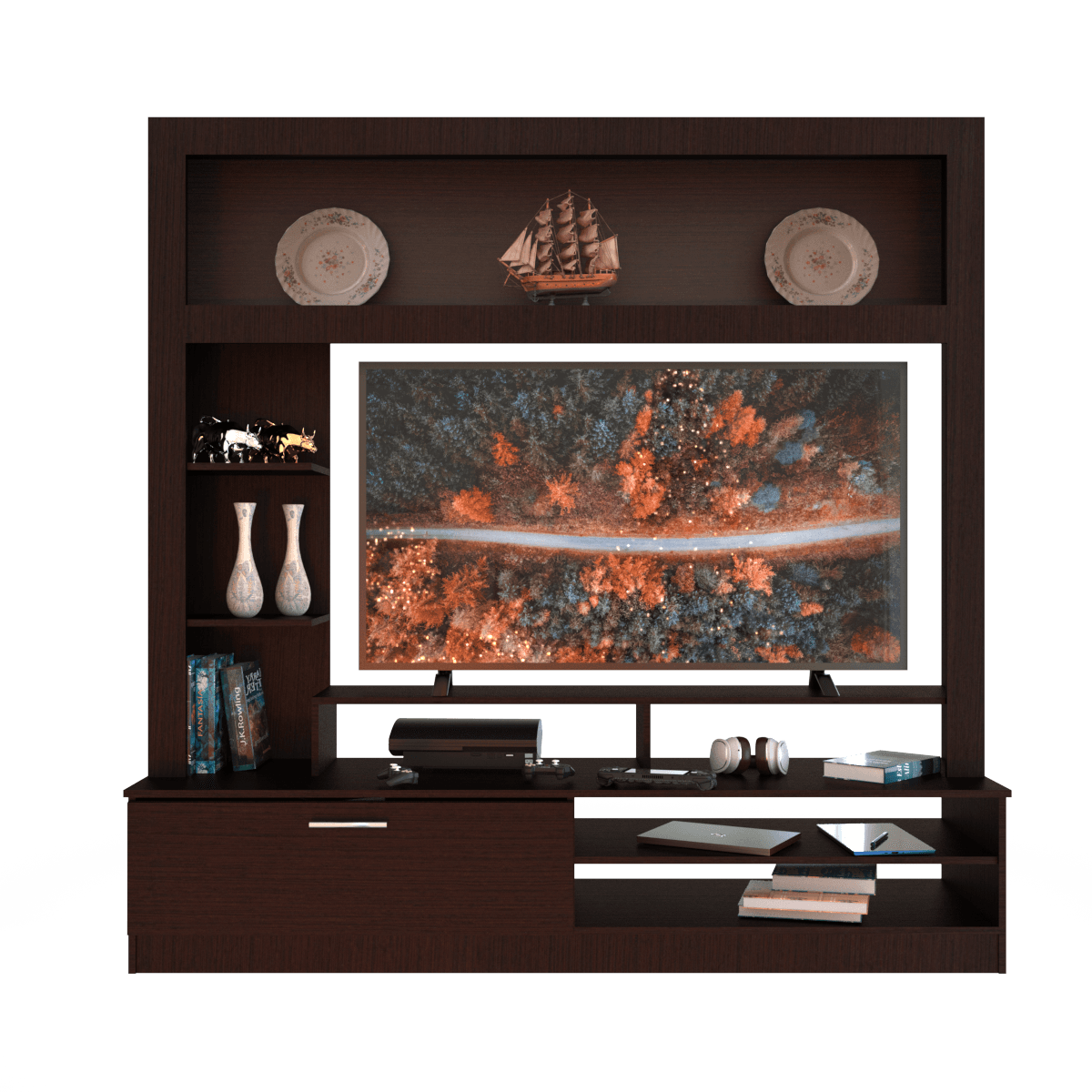 CEW180.png Centro De Entretenimiento / C.E. Esparta / Para Tv 55" Mueblefacil Mueblefacil Color Wengue