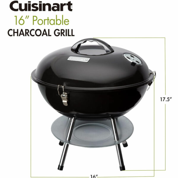 CUI-CCG-216A_2.jpg PARRILLA DE CARBON CUISINART 16 PULG. PORTATIL SIST. VENTILACION DUAL NEGRA
