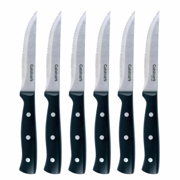 SET DE CUCHILLOS CUISINART ACERO INOX. 6 PCS MANGO ERGONOMICO NEGRO