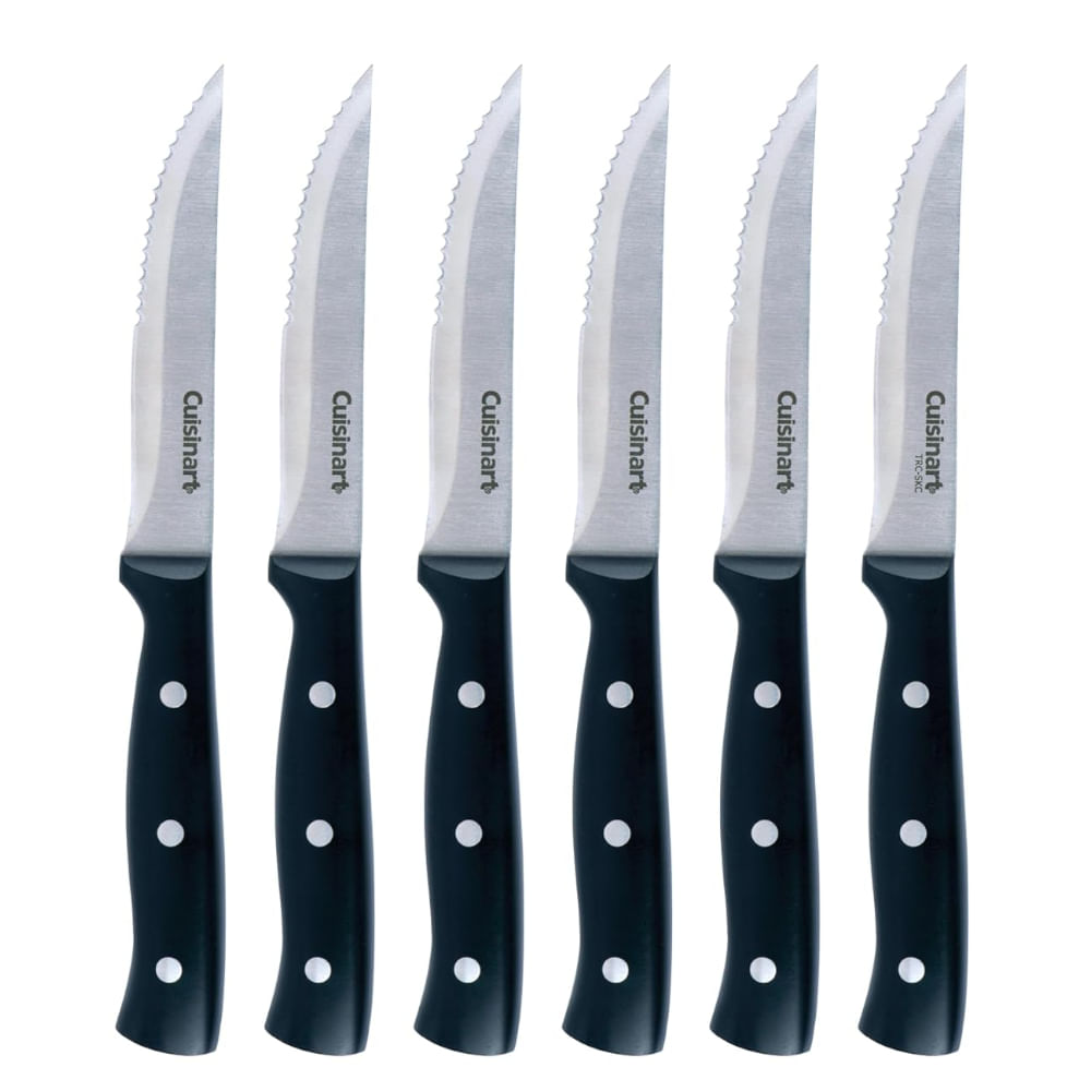SET DE CUCHILLOS CUISINART ACERO INOX. 6 PCS MANGO ERGONOMICO NEGRO