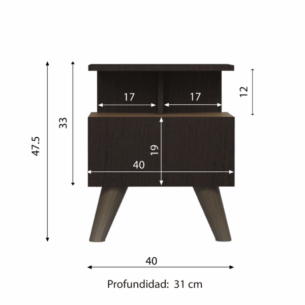 D01N040AW_5.png NOCHERO DUBLIN / 1 CAJON WENGUE MUEBLEFACIL