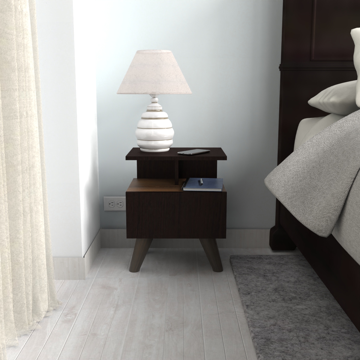 D01N040AW_6.jpg NOCHERO DUBLIN / 1 CAJON WENGUE MUEBLEFACIL