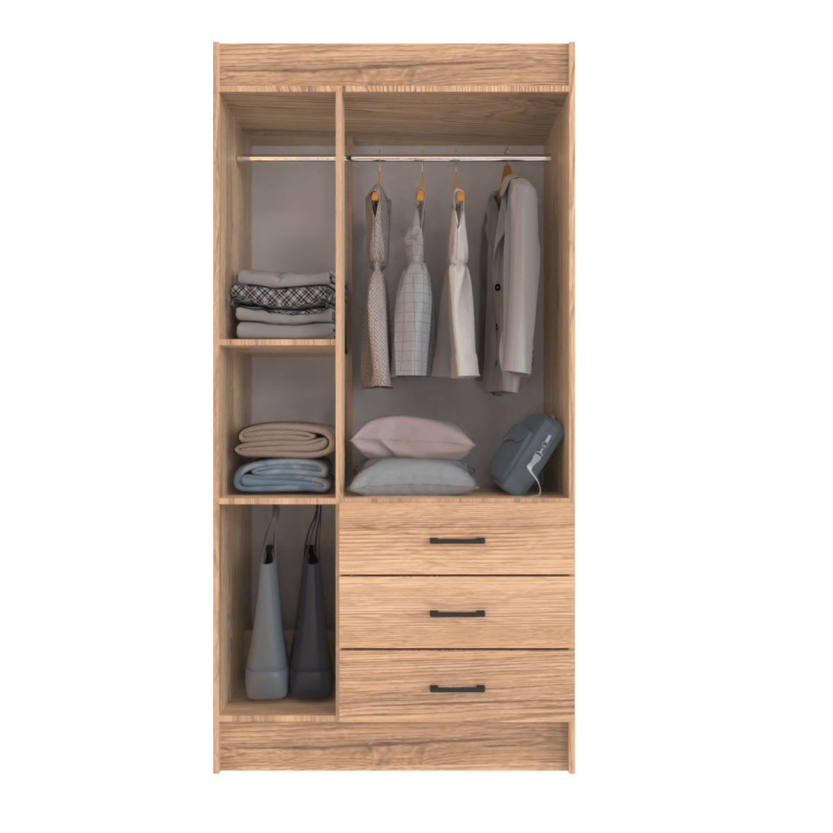 D33A090R_2.png ARMARIO NEO / 3 PUERTAS / 3 CAJONES