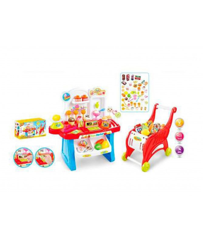 Carrito de supermercado de juguete Generico Juego de supermercado Multi 762 g 20 cm 37 cm 38.5 cm Plástico Juego de supermercado Con Carrito Importado