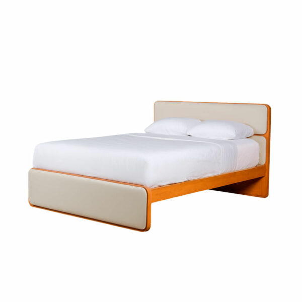 LOOP-203-20LATERAL.jpg Cama Loop Corano |Queen 2 ½ Plazas Bi Color Almendra/Beige